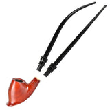 Pulsar Volcano/Churchwarden Hybrid Toba Pipe with long black stem and wooden bowl for dry herbs