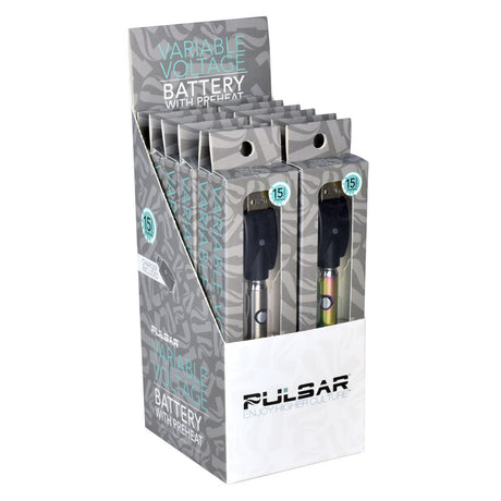 Pulsar VV Battery 12 Pack display box for vaporizers, assorted colors with preheat function
