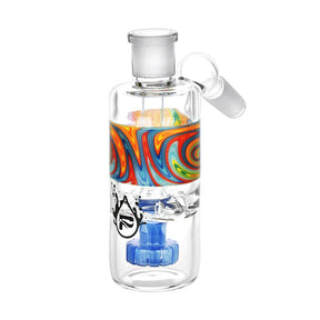 Pulsar Waking Dream 14mm Ash Catcher with colorful wig wag design, 45-degree angle joint