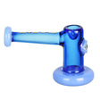 Pulsar Watcher Mini Dry Hammer Pipe in Blue Borosilicate Glass, Side View on White Background