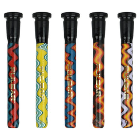 Pulsar Wiggle Wave Downstems, 14mm 5pc set, front view on white, featuring vibrant colors for smooth hits