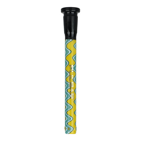 Pulsar Wiggle Wave Downstem 14mm 5pc set for bongs, front view on white background, enhances smooth hits