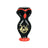 Pulsar Wise Owl Double Bowl Hand Pipe in Black, Front View on White Background