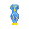 Pulsar Wise Owl Double Bowl Hand Pipe in Blue, Borosilicate Glass, Front View