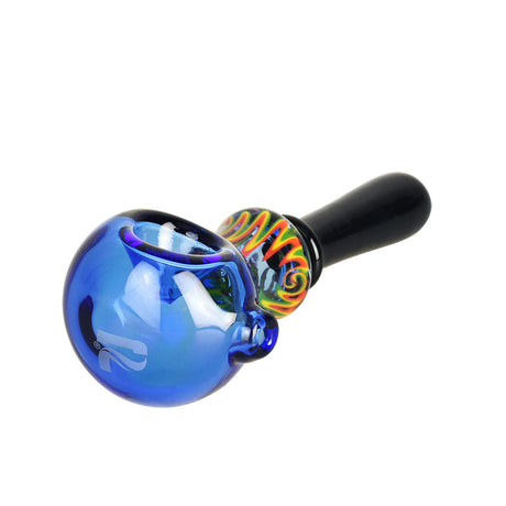 Pulsar Woozy Wig Wag Hand Pipe in Borosilicate Glass with Unique Swirl Design, 4.5" Side View