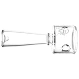 Pulsar XL Stacked Geometric Hand Pipe in Clear Borosilicate Glass, Side View