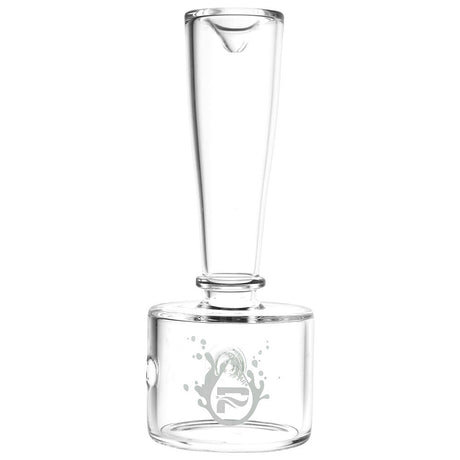 Pulsar XL Stacked Geometric Hand Pipe in Black and Clear Borosilicate Glass - Front View
