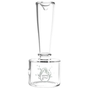 Pulsar XL Stacked Geometric Hand Pipe in Black and Clear Borosilicate Glass - Front View