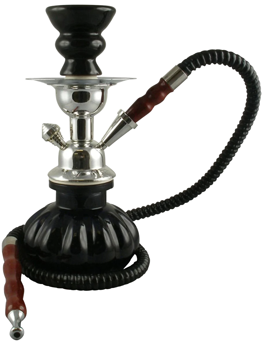 Pumpkin Style 10" Hookah with 1 Hose, Front View on Seamless White Background
