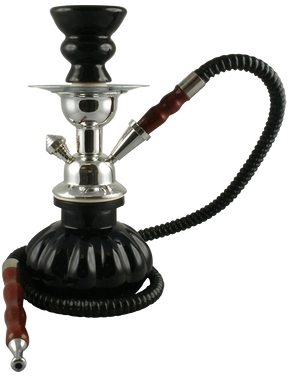 Pumpkin Style 10" Hookah with 1 Hose, Front View on Seamless White Background