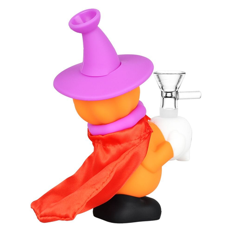 Pumpkin Witch Silicone Water Pipe | 6.5" | 14mm F