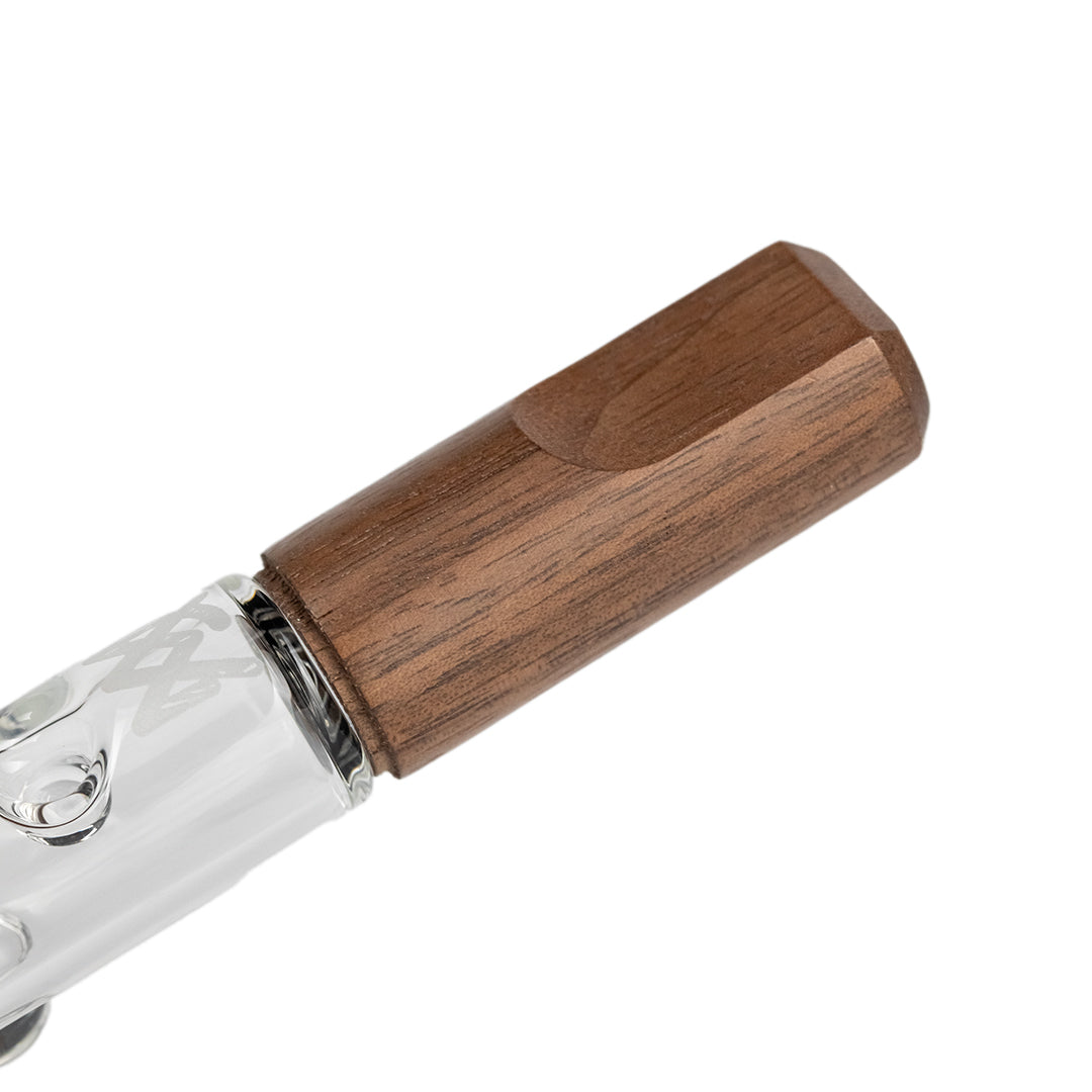 MJ Arsenal Ridge Chillum Taster One Hitter with Borosilicate Glass and Wooden Mouthpiece