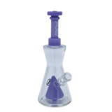 MAV Glass - Pyramid Hourglass Bong - Front View with Purple Accents