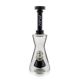 MAV Glass Pyramid Hourglass Bong Front View with Clear Glass and Black Accents