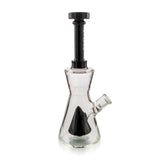 MAV Glass Pyramid Hourglass Bong with Black Accents - Front View