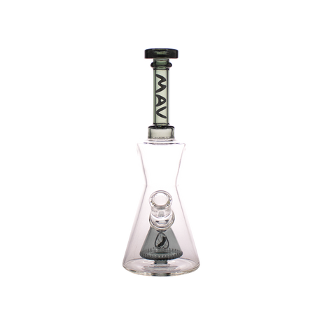 MAV Glass 10" Pyramid Hourglass Bong with Color Neck and Honeycomb Guard - Front View