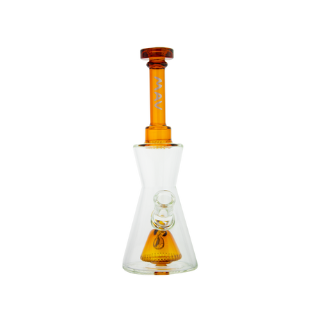 MAV Glass - Pyramid Hourglass Bong - Front View with Orange Accents