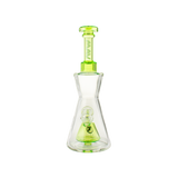 MAV Glass - Pyramid Hourglass Bong - Front View with Green Accents
