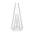 Puffco Peak Glass 2.0 accessory, clear borosilicate, front view on white background