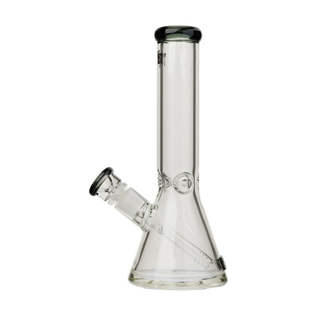 Tyson Haymaker Water Pipe - Clear Borosilicate Glass Bong with Black Accents - Front View