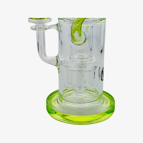 MAV Glass Quad Love Long Neck Double Intake Incycler with Neon Accents - Front View