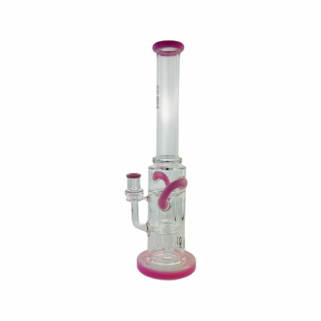 MAV Glass Quad Love Long Neck Double Intake Incycler with Pink Accents - Front View