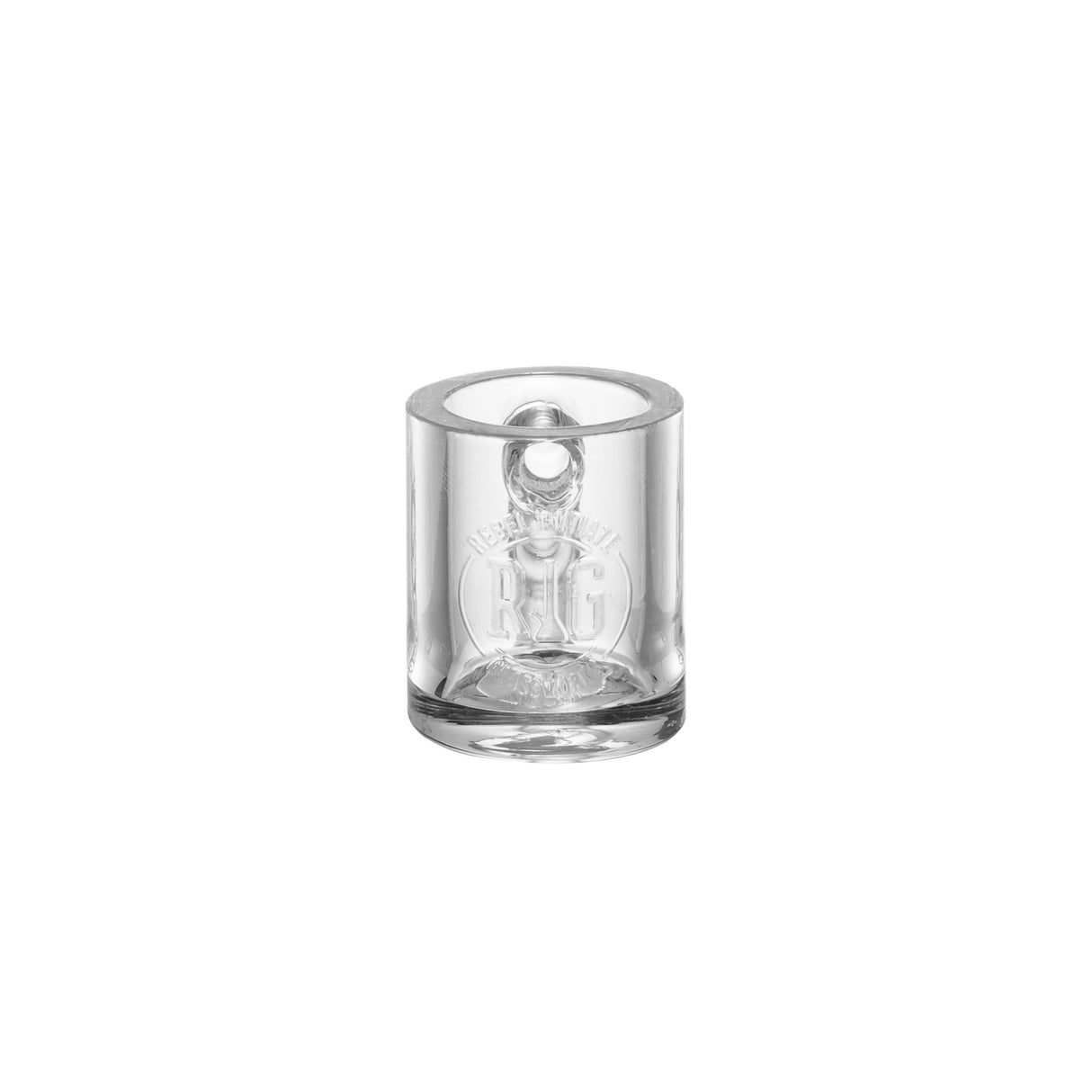 REBEL INITIATE GLASSWORKS Quartz Banger 45°, Clear Glass, Front View