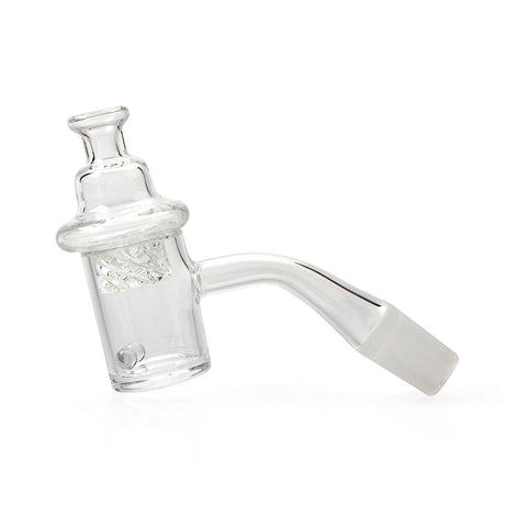 Quartz Banger Kit 45 degree 14mm Male with Spinning Carb Cap and Terp Pearls - Side View