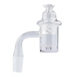 Quartz Banger Kit with Spinning Carb Cap and Terp Pearls, 90 degree 18mm Male, Side View