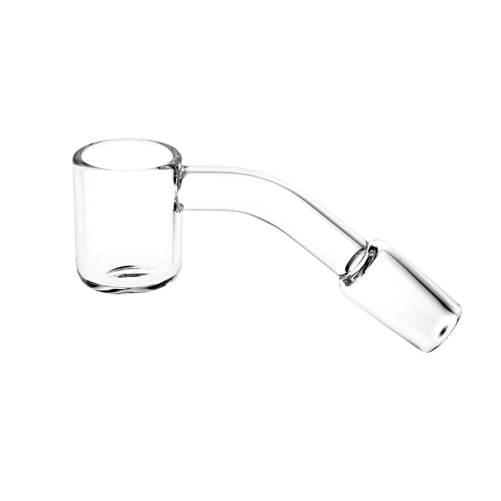45 Degree Quartz Banger Nail for Dab Rigs, 22mm Diameter, 14mm Joint - Clear Side View