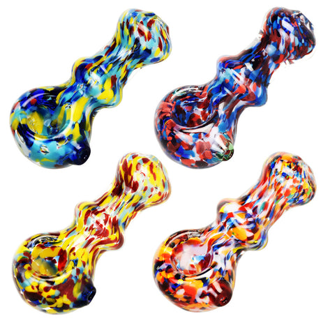Assorted Rainbow Blast Fancy Spoon Pipes made of Borosilicate Glass in various colors