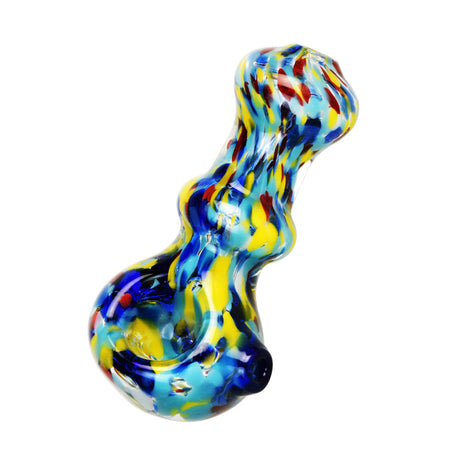 Colorful Rainbow Blast Fancy Spoon Pipe in Borosilicate Glass, Side View