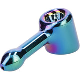 Rainbow Fumed Hammer Pipe by Famous X-Prism, 4in Borosilicate Glass, Portable Design