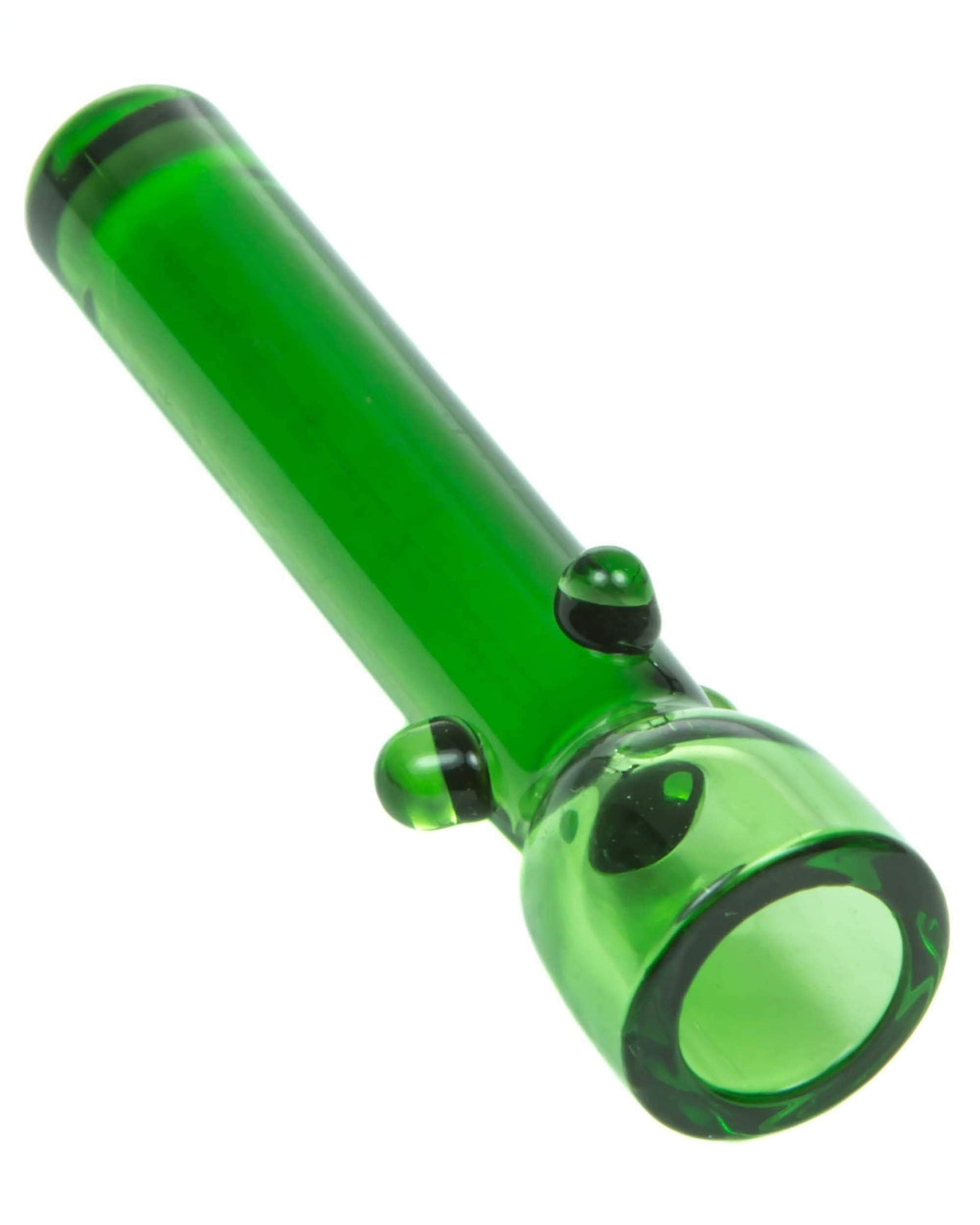 Valiant Distribution Rainbow Glass Dab Nail in vibrant green for 90-degree joints, close-up side view