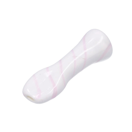 Valiant Distribution Rainbow Stripe Glass Chillum, Compact One-Hitter Pipe, Top View