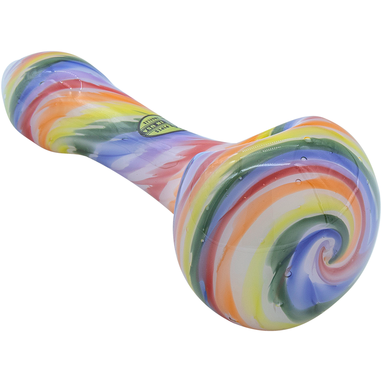 LA Pipes Rainbow Tie-Dye Glass Spoon Pipe, 4.35" Borosilicate, USA Made
