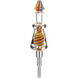 Rainbow Twist Glycerin Glass Dab Straw | Titanium Tip | 7.5" | Colors Vary