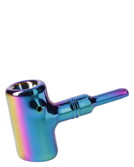 Rainbow X-Prism Sherlock Pipe by Valiant Distribution - 5" Compact Design for Dry Herbs