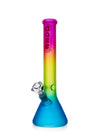 Daze Glass - 16" Rainbow Color Glass Water Pipe Front View on White Background