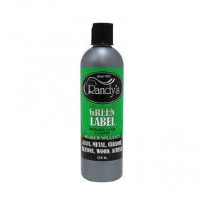 Randy's Green Label Cleaner 12oz bottle for bongs, pipes, and rigs, front view on white background