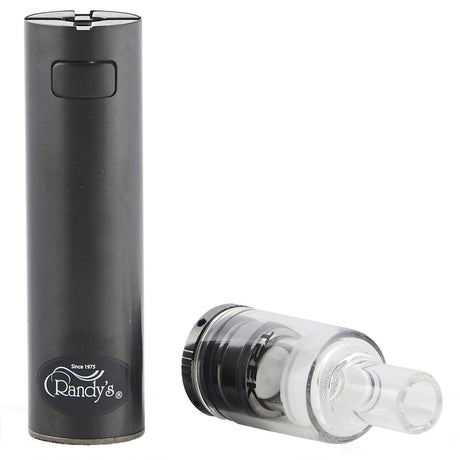 Randy's TREK 2.0 Dry Herb Vaporizer in Black, compact design with ceramic chamber, side view