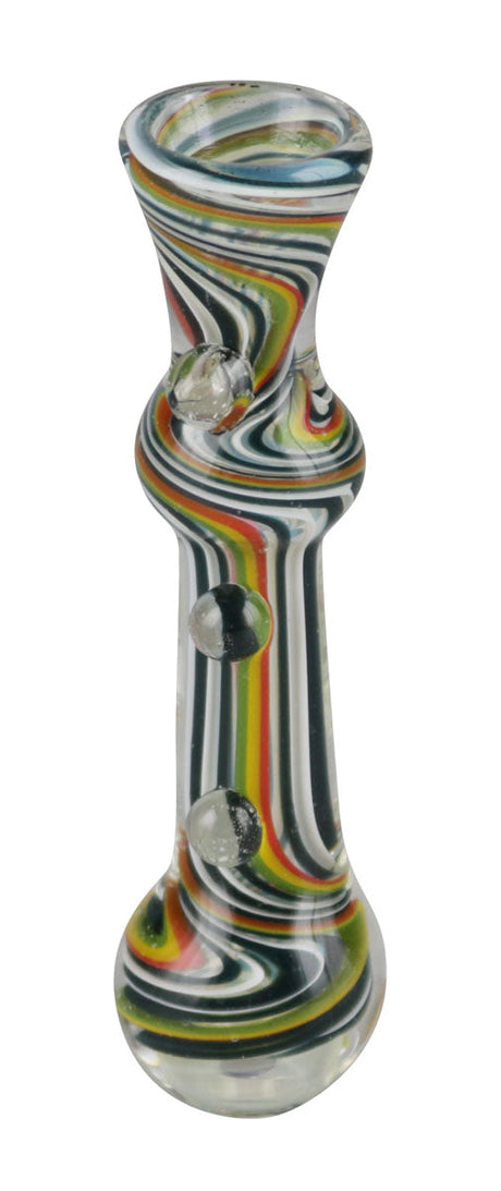 Rasta Swirl Taster Hand Pipe in Borosilicate Glass - 3.5" Front View
