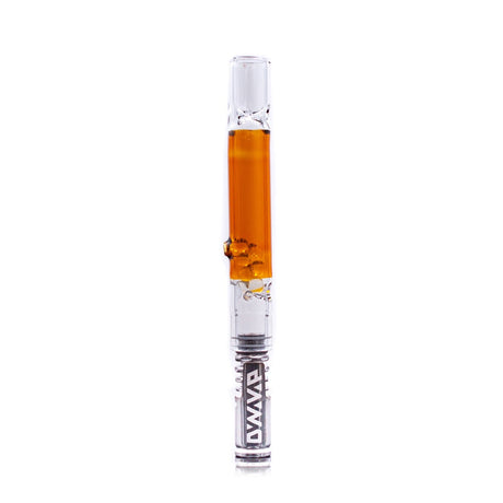 Amber Rattler Glass Cooling Stem for DynaVap, Front View on White Background