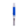 Blue Rattler Glass Cooling Stem for DynaVap by The Stash Shack, front view on white background
