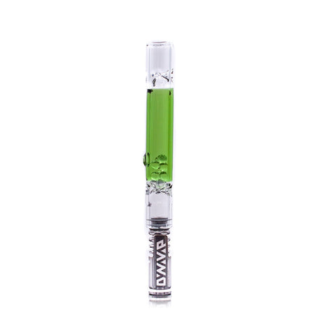 Green Rattler Glass Cooling Stem for DynaVap, front view on white background