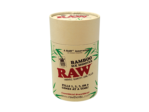 RAW Bamboo Six Shooter for 1 1/4" to King Size Rolling Papers, Front View