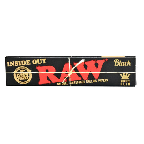 RAW Black Kingsize Slim Hemp Rolling Papers front view on white background