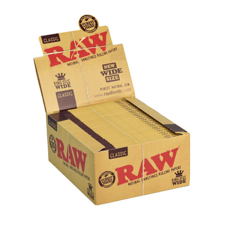 RAW Classic Kingsize Wide Rolling Papers 50 Pack - Front View