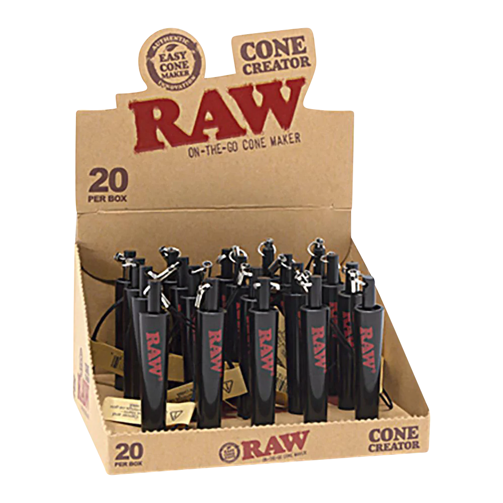 RAW Cone Creator 20 Pack - Compact 2" Plastic Rolling Machines, Front View