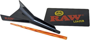 RAW Cone Loader and packing tool set for easy rolling, 4.5" silicone accessory on white background